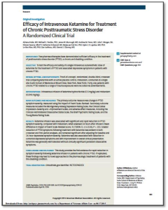 Efficacy of Intravenous Ketamine for Treatment of Chronic Posttraumatic Stress Disorder Clinical Trial