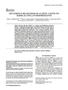 Ketamine's Mechanism of Action: A Path to Rapid-Acting Antidepressants