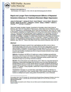 Rapid and Longer-Term Antidepressant Effects of Repeated Ketamine Infusions in Treatment-Resistant Major Depression