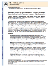 Rapid and Longer-Term Antidepressant Effects of Repeated Ketamine Infusions