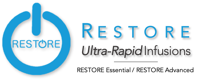 Ketamine Clinic Florida, Ketamine Infusion Treatment RESTORE Ultra Rapid Infusions Logo - Restore Essential and Restore Advanced