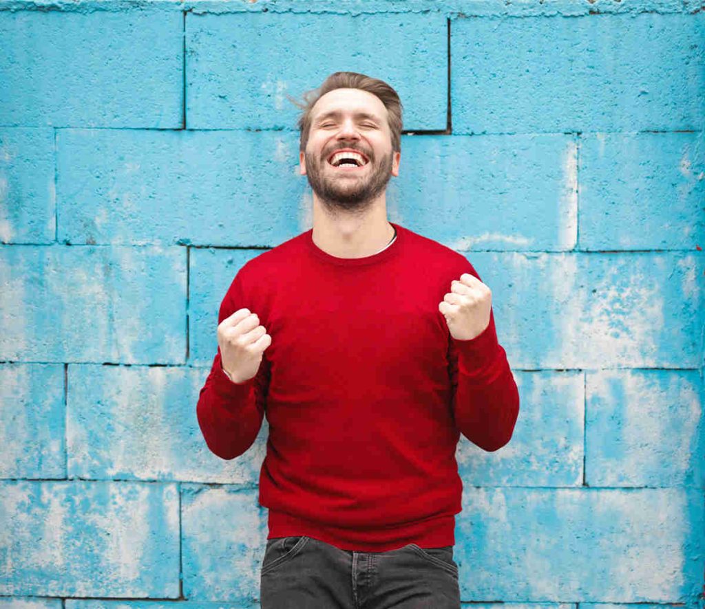 man excited about ketamine infusion