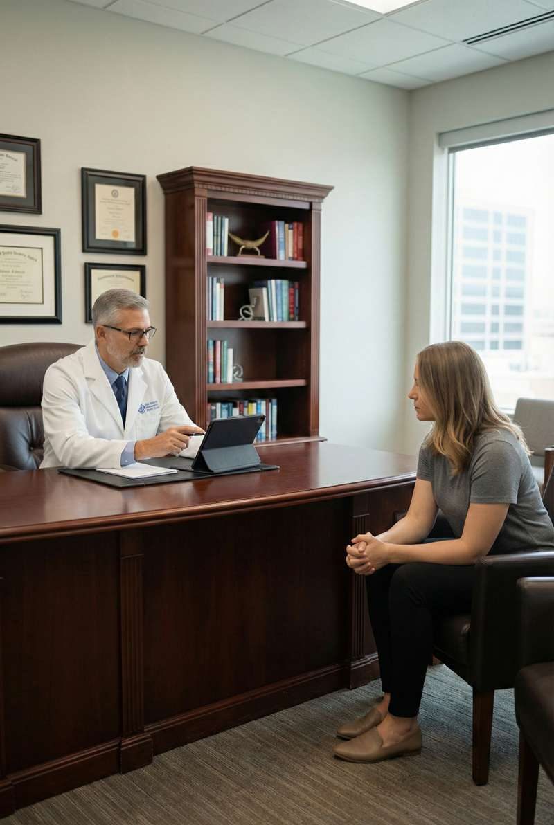 A consultation in the office before treatment is agreed